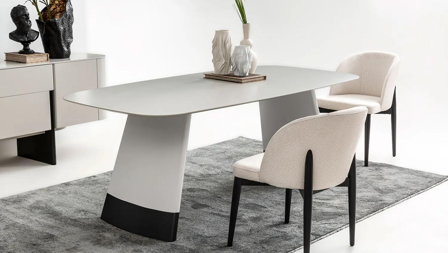 Delta Yemek Odası Takımı ( Açık Gri - Siyah ) - Resim 4