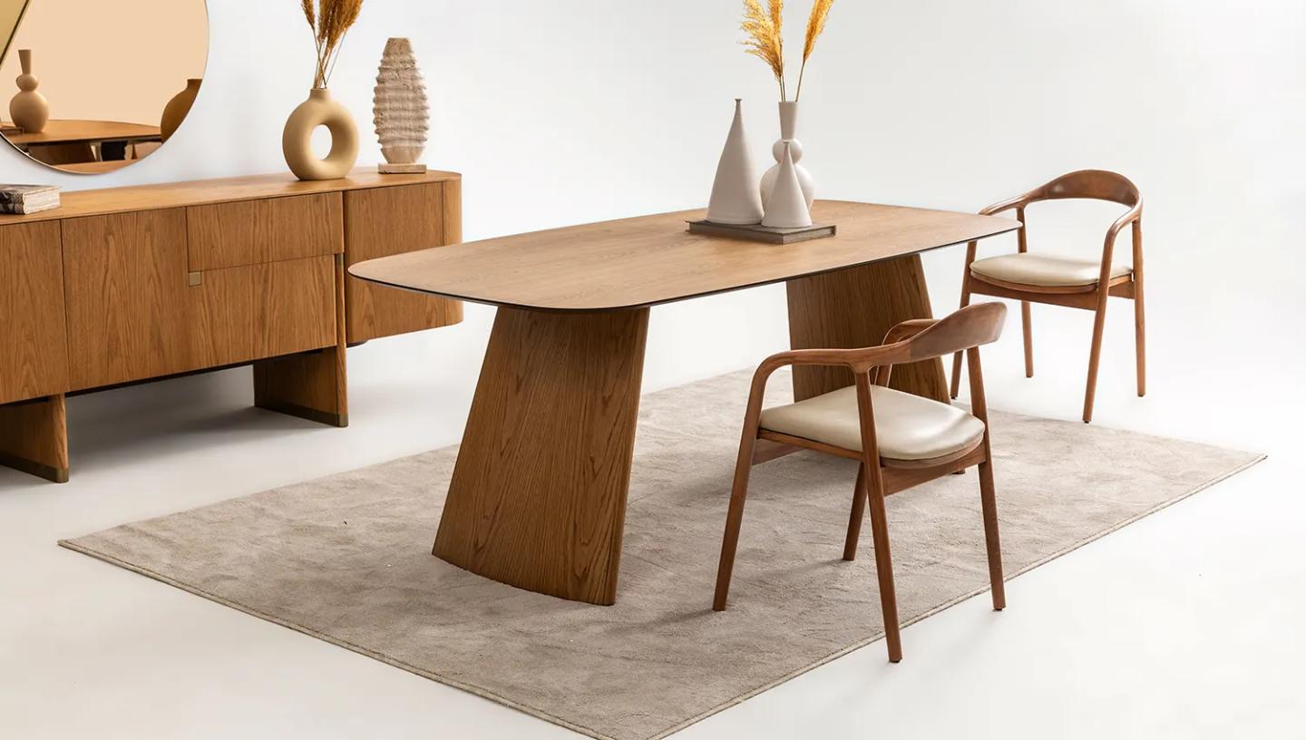 Delta Yemek Odası Takımı ( Açık Meşe- Bej) - Resim 5