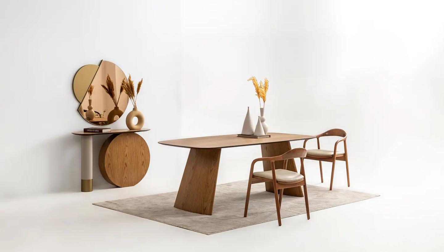 Delta Yemek Odası Takımı ( Açık Meşe- Bej) - Resim 11