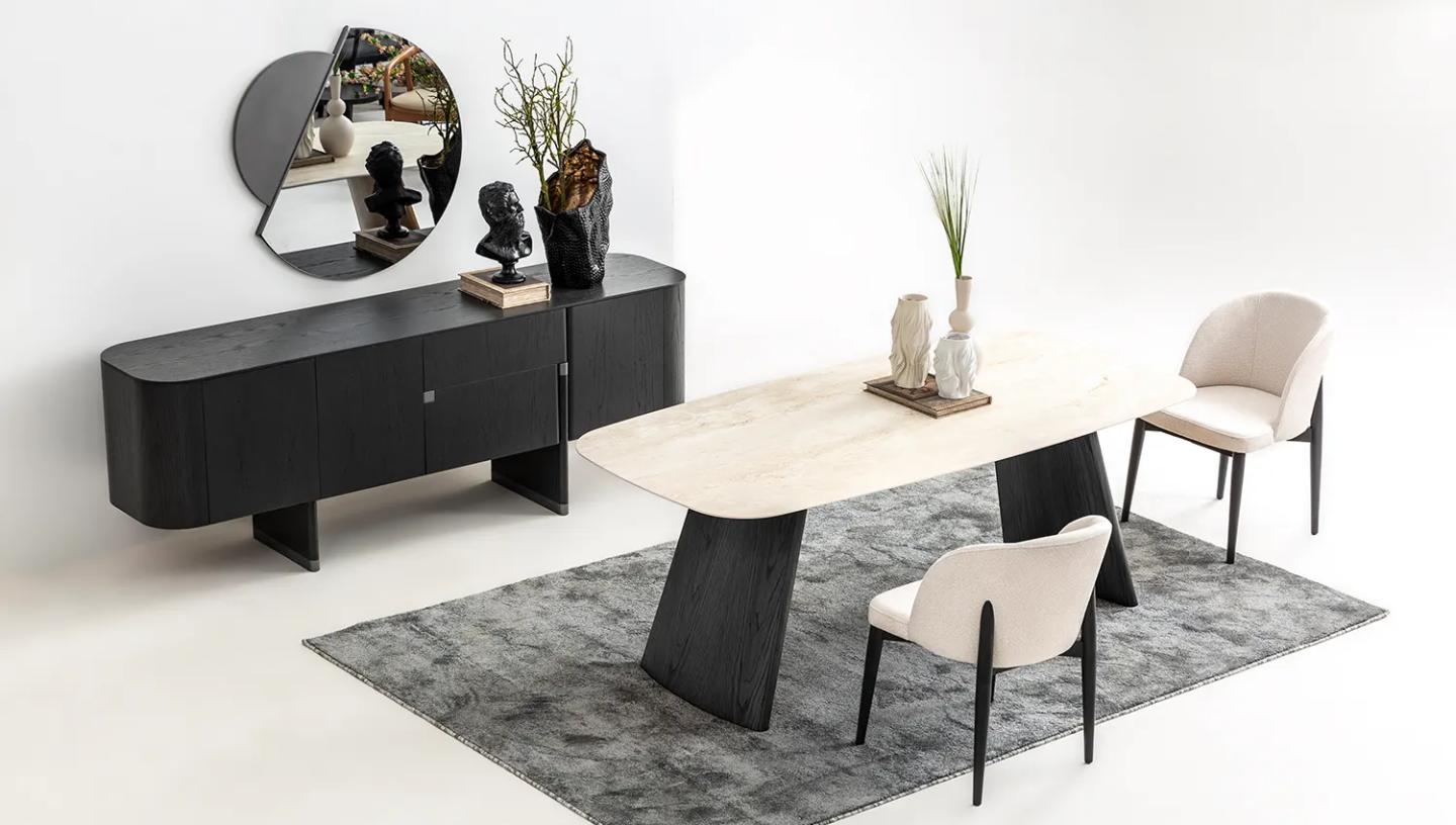 Delta Yemek Odası Takımı ( Antrasit ) - Resim 1