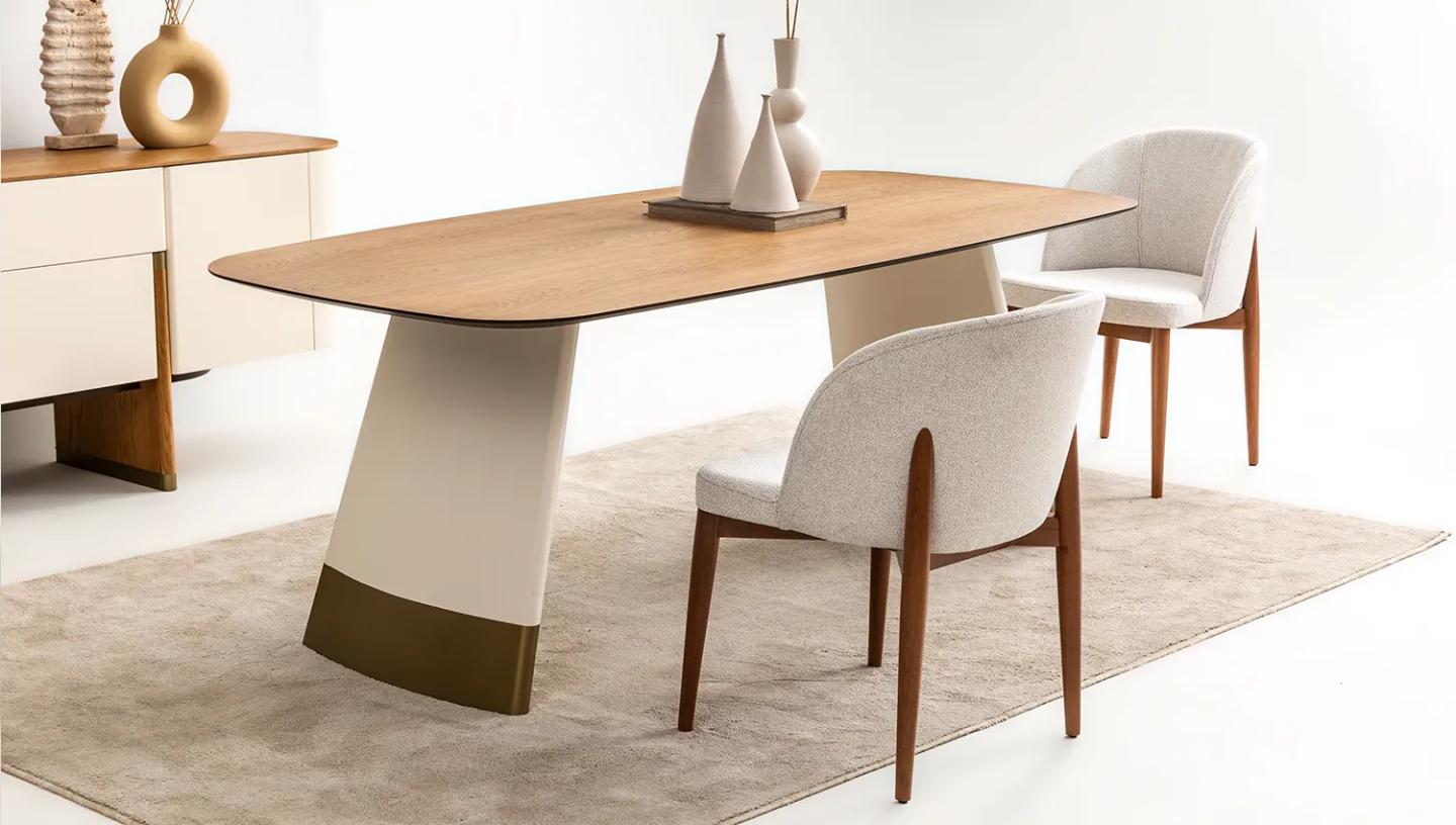 Delta Yemek Odası Takımı ( Ekru - Gold) - Resim 7